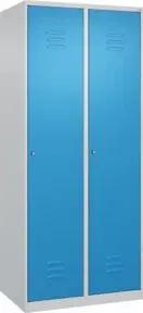 C+P Wäsche-Spind Classic PLUS, 2 Abteile, 1850x800x500mm, 7035/5012 Verschluss Zylinderschloss