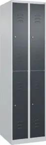 C+P Doppelstock-Spind Classic PLUS, 2 Abteile, 1850x500x500mm, 7035/7016 Verschluss Zylinderschloss