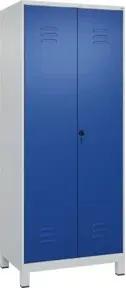 C+P PSA Doppel-Spind Classic PLUS, Füße, 2 Abteile, 1950x800x500mm, 7035/5010 Verschluss Sicherheits-Drehriegel