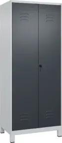 C+P PSA Doppel-Spind Classic PLUS, Füße, 2 Abteile, 1950x800x500mm, 7035/7016 Verschluss Sicherheits-Drehriegel