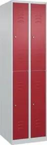 C+P Doppelstock-Spind Classic PLUS, 2 Abteile, 1850x500x500mm, 7035/3003 Verschluss Zylinderschloss