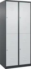 C+P Doppelstock-Spind Classic PLUS, 2 Abteile, 1850x800x500mm, 7016/7035 Verschluss Zylinderschloss