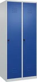 C+P Wäsche-Spind Classic PLUS, 2 Abteile, 1850x800x500mm, 7035/5010 Verschluss Sicherheits-Drehriegel