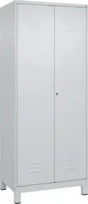 C+P Schwarz-Weiß-Spind Classic PLUS, Füße, 2 Abteile, 1950x800x500mm, 7035/7035 Verschluss Zylinderschloss