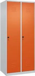 C+P Wäsche-Spind Classic PLUS, 2 Abteile, 1850x800x500mm, 7035/2004 Verschluss Sicherheits-Drehriegel