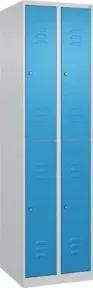 C+P Doppelstock-Spind Classic PLUS, 2 Abteile, 1850x500x500mm, 7035/5012 Verschluss Zylinderschloss