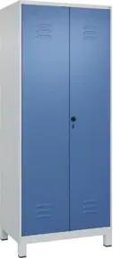 C+P Schwarz-Weiß-Spind Classic PLUS, Füße, 2 Abteile, 1950x800x500mm, 7035/5023 Verschluss Sicherheits-Drehriegel