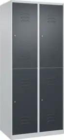 C+P Doppelstock-Spind Classic PLUS, 2 Abteile, 1850x800x500mm, 7035/7016 Verschluss Zylinderschloss