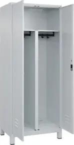 C+P PSA Doppel-Spind Classic PLUS, Füße, 2 Abteile, 1950x800x500mm, 7035/7035 Verschluss Zylinderschloss