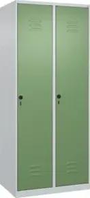 C+P Wäsche-Spind Classic PLUS, 2 Abteile, 1850x800x500mm, 7035/6011 Verschluss Sicherheits-Drehriegel