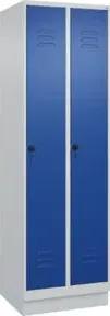 C+P Wäsche-Spind Classic PLUS, Sockel, 2 Abteile, 1950x600x500mm, 7035/5010 Verschluss Sicherheits-Drehriegel