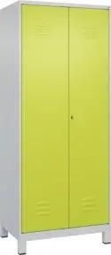 C+P Schwarz-Weiß-Spind Classic PLUS, Füße, 2 Abteile, 1950x800x500mm, 7035/0024 Verschluss Zylinderschloss