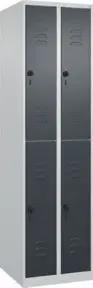 C+P Doppelstock-Spind Classic PLUS, 2 Abteile, 1850x500x500mm, 7035/7016 Verschluss Sicherheits-Drehriegel