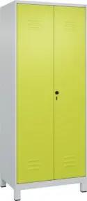 C+P Schwarz-Weiß-Spind Classic PLUS, Füße, 2 Abteile, 1950x800x500mm, 7035/0024 Verschluss Sicherheits-Drehriegel