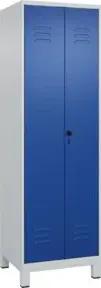 C+P PSA Doppel-Spind Classic PLUS, Füße, 2 Abteile, 1950x600x500mm, 7035/5010 Verschluss Sicherheits-Drehriegel