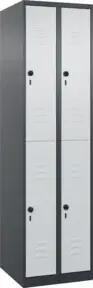 C+P Doppelstock-Spind Classic PLUS, 2 Abteile, 1850x500x500mm, 7016/7035 Verschluss Sicherheits-Drehriegel