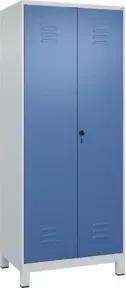 C+P PSA Doppel-Spind Classic PLUS, Füße, 2 Abteile, 1950x800x500mm, 7035/5023 Verschluss Sicherheits-Drehriegel