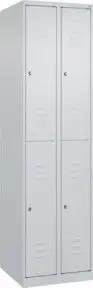 C+P Doppelstock-Spind Classic PLUS, 2 Abteile, 1850x500x500mm, 7035/7035 Verschluss Zylinderschloss