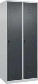 C+P Wäsche-Spind Classic PLUS, 2 Abteile, 1850x800x500mm, 7035/7016 Verschluss Sicherheits-Drehriegel