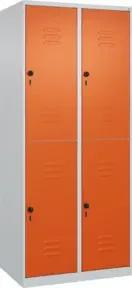 C+P Doppelstock-Spind Classic PLUS, 2 Abteile, 1850x800x500mm, 7035/2004 Verschluss Sicherheits-Drehriegel
