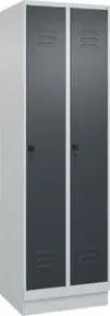 C+P Wäsche-Spind Classic PLUS, Sockel, 2 Abteile, 1950x600x500mm, 7035/7016 Verschluss Sicherheits-Drehriegel