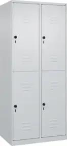 C+P Doppelstock-Spind Classic PLUS, 2 Abteile, 1850x800x500mm, 7035/7035 Verschluss Sicherheits-Drehriegel