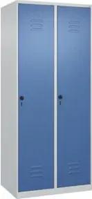 C+P Wäsche-Spind Classic PLUS, 2 Abteile, 1850x800x500mm, 7035/5023 Verschluss Sicherheits-Drehriegel