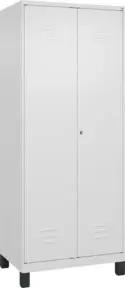 C+P Schwarz-Weiß-Spind Classic PLUS, Füße, 2 Abteile, 1950x800x500mm, 9016/9016 Verschluss Zylinderschloss