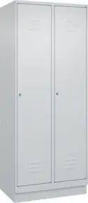 C+P Wäsche-Spind Classic PLUS, Sockel, 2 Abteile, 1950x800x500mm, 7035/7035 Verschluss Zylinderschloss