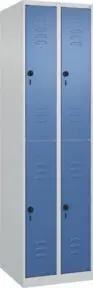 C+P Doppelstock-Spind Classic PLUS, 2 Abteile, 1850x500x500mm, 7035/5023 Verschluss Sicherheits-Drehriegel