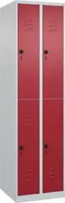 C+P Doppelstock-Spind Classic PLUS, 2 Abteile, 1850x500x500mm, 7035/3003 Verschluss Sicherheits-Drehriegel