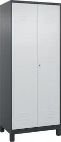 C+P PSA Doppel-Spind Classic PLUS, Füße, 2 Abteile, 1950x800x500mm, 7016/7035 Verschluss Zylinderschloss
