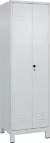 C+P PSA Doppel-Spind Classic PLUS, Füße, 2 Abteile, 1950x600x500mm, 7035/7035 Verschluss Sicherheits-Drehriegel