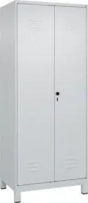C+P Schwarz-Weiß-Spind Classic PLUS, Füße, 2 Abteile, 1950x800x500mm, 7035/7035 Verschluss Sicherheits-Drehriegel