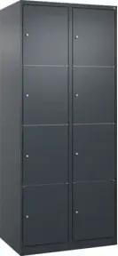 C+P Schließfachschrank Classic PLUS, 2 Abteile, 1850x800x500mm, 7016/7016 Innenhöhe Gefach oben (oberes 453 mm Front RAL 7016 Anthrazitgrau