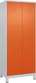 C+P Wäsche-Spind Classic PLUS, Füße, 2 Abteile, 1950x800x500mm, 7035/2004 Verschluss Zylinderschloss Trennwand mittig
