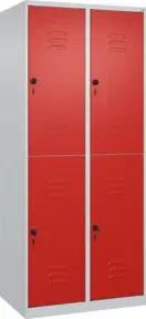 C+P Doppelstock-Spind Classic PLUS, 2 Abteile, 1850x800x500mm, 7035/3020 Verschluss Sicherheits-Drehriegel