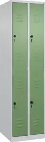 C+P Doppelstock-Spind Classic PLUS, 2 Abteile, 1850x500x500mm, 7035/6011 Verschluss Sicherheits-Drehriegel
