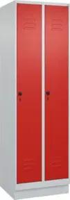 C+P Wäsche-Spind Classic PLUS, Sockel, 2 Abteile, 1950x600x500mm, 7035/3020 Verschluss Sicherheits-Drehriegel