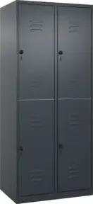 C+P Doppelstock-Spind Classic PLUS, 2 Abteile, 1850x800x500mm, 7016/7016 Verschluss Sicherheits-Drehriegel