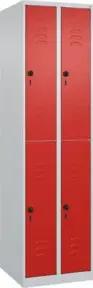 C+P Doppelstock-Spind Classic PLUS, 2 Abteile, 1850x500x500mm, 7035/3020 Verschluss Sicherheits-Drehriegel