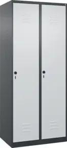 C+P Wäsche-Spind Classic PLUS, 2 Abteile, 1850x800x500mm, 7016/7035 Verschluss Sicherheits-Drehriegel
