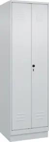 C+P PSA Doppel-Spind Classic PLUS, Sockel, 2 Abteile, 1950x600x500mm, 7035/7035 Verschluss Sicherheits-Drehriegel