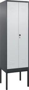 C+P PSA Doppel-Spind Classic PLUS, Gestell, 2 Abteile, 2120x600x500mm, 7016/7035 Verschluss Sicherheits-Drehriegel