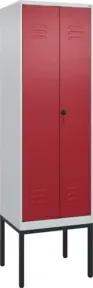 C+P PSA Doppel-Spind Classic PLUS, Gestell, 2 Abteile, 2120x600x500mm, 7035/3003 Verschluss Sicherheits-Drehriegel