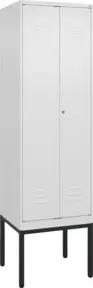 C+P PSA Doppel-Spind Classic PLUS, Gestell, 2 Abteile, 2120x600x500mm, 9016/9016 Verschluss Zylinderschloss