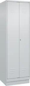 C+P Wäsche-Spind Classic PLUS, Sockel, 2 Abteile, 1950x600x500mm, 7035/7035 Verschluss Zylinderschloss Trennwand mittig