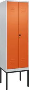 C+P PSA Doppel-Spind Classic PLUS, Gestell, 2 Abteile, 2120x600x500mm, 7035/2004 Verschluss Sicherheits-Drehriegel