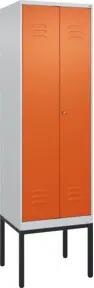 C+P PSA Doppel-Spind Classic PLUS, Gestell, 2 Abteile, 2120x600x500mm, 7035/2004 Verschluss Zylinderschloss