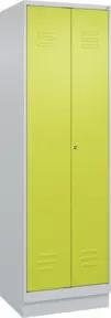 C+P Wäsche-Spind Classic PLUS, Sockel, 2 Abteile, 1950x600x500mm, 7035/0024 Verschluss Zylinderschloss Trennwand mittig
